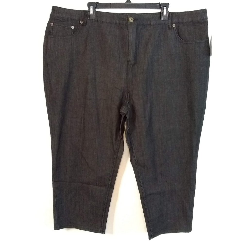 Isaac Mizrahi Live Black Denim Capri Cropped Jeans